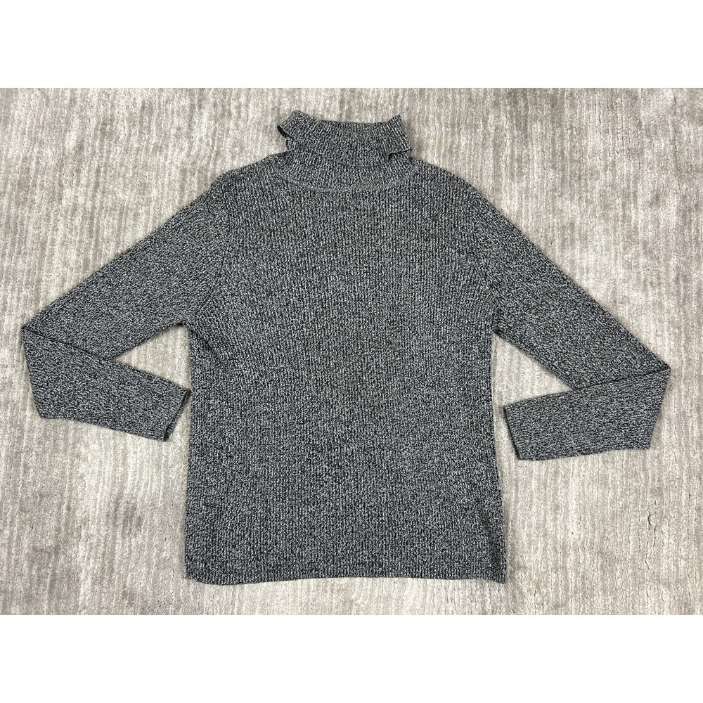 Kim Rogers Womens Sweater Largeโ Gray Heather Turtleneck Long Sleeve Cotton